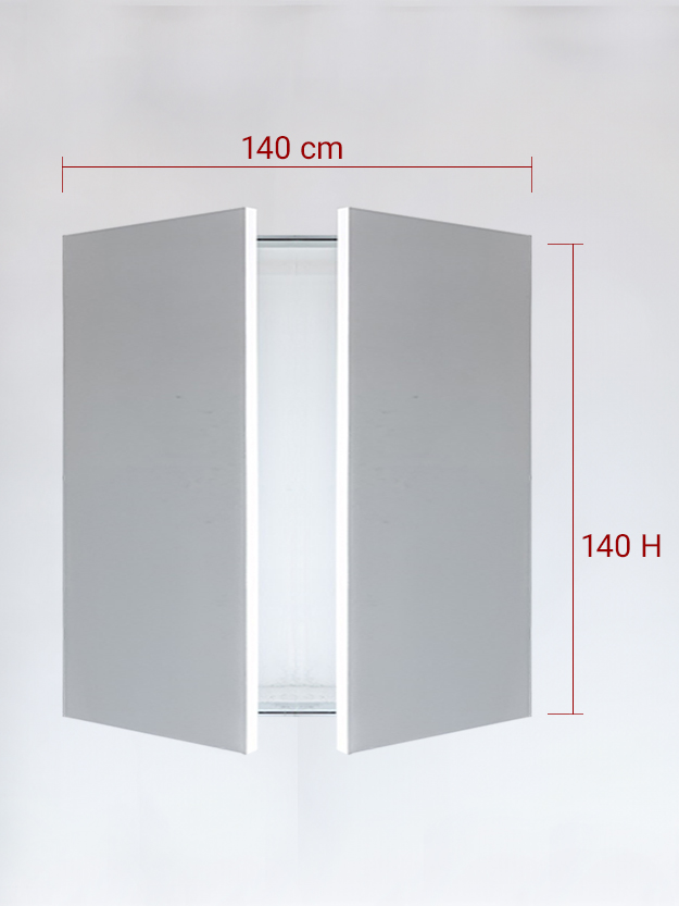 Panneaux invisible 2 vantaux pour niche 140x140