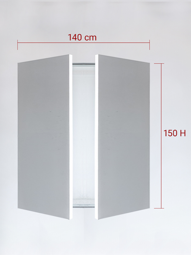 Panneaux invisible 2 vantaux pour niche 140x150