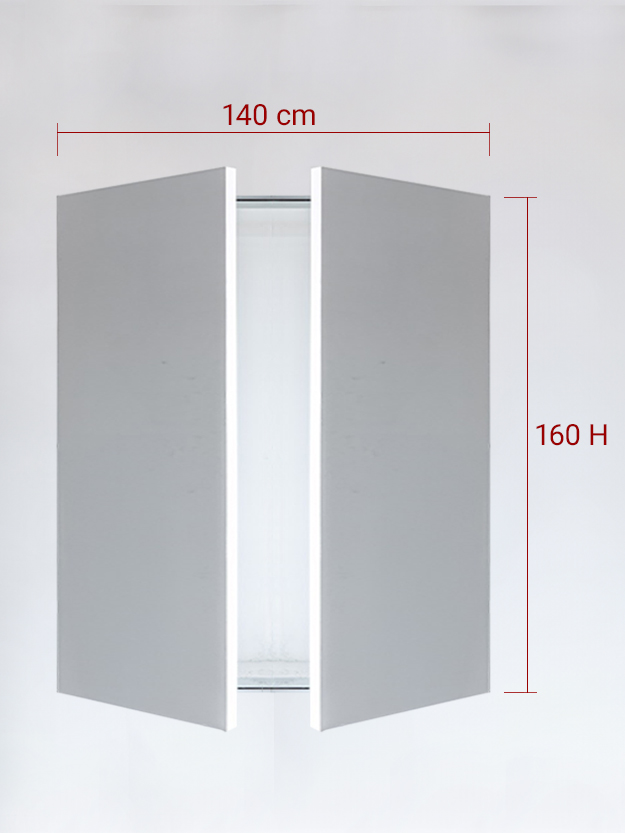 Panneaux invisible 2 vantaux pour niche 140x160