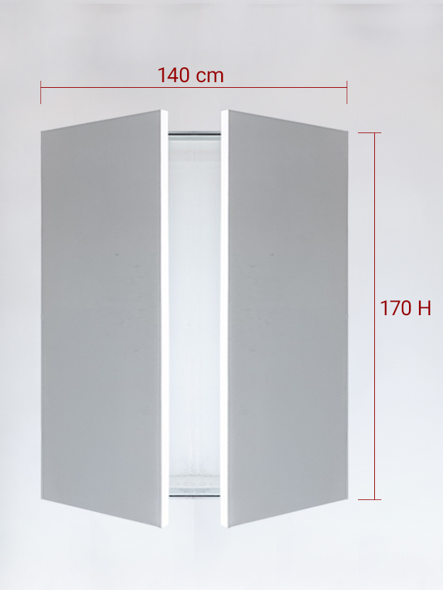 Panneaux invisible 2 vantaux pour niche 140x170