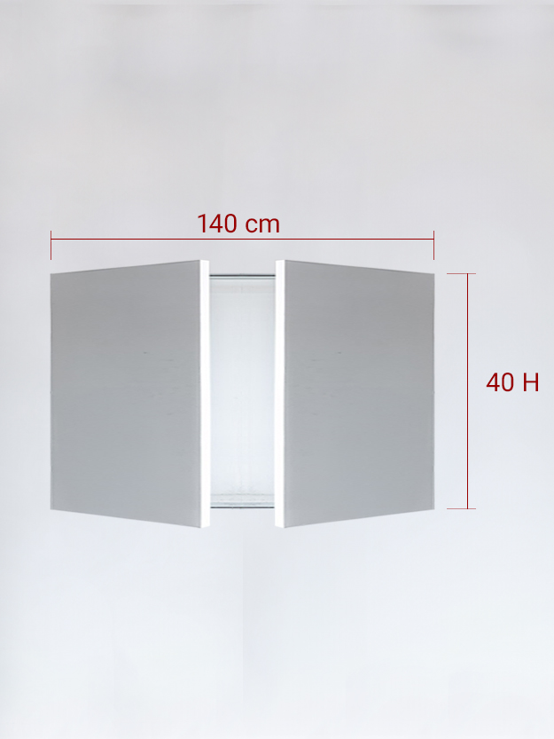 Panneaux invisible 2 vantaux pour niche 140x40