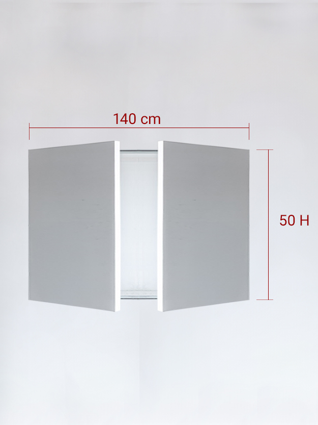 Panneaux invisible 2 vantaux pour niche 140x50