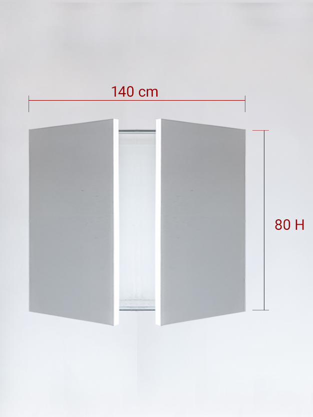 Panneaux invisible 2 vantaux pour niche 140x80