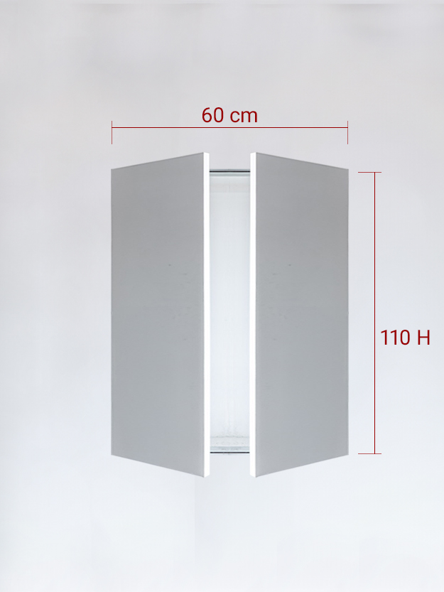 Panneaux invisible 2 vantaux pour niche 60x110