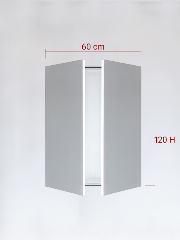 Panneaux invisible 2 vantaux pour niche 60x120