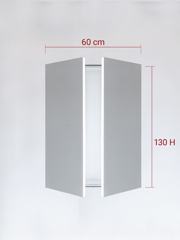 Panneaux invisible 2 vantaux pour niche 60x130