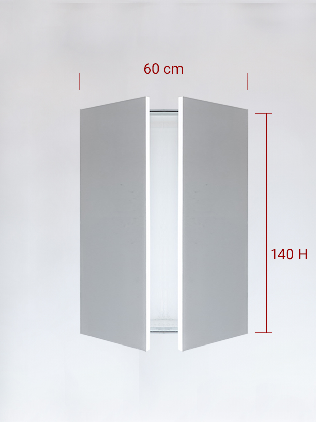 Panneaux invisible 2 vantaux pour niche 60x140