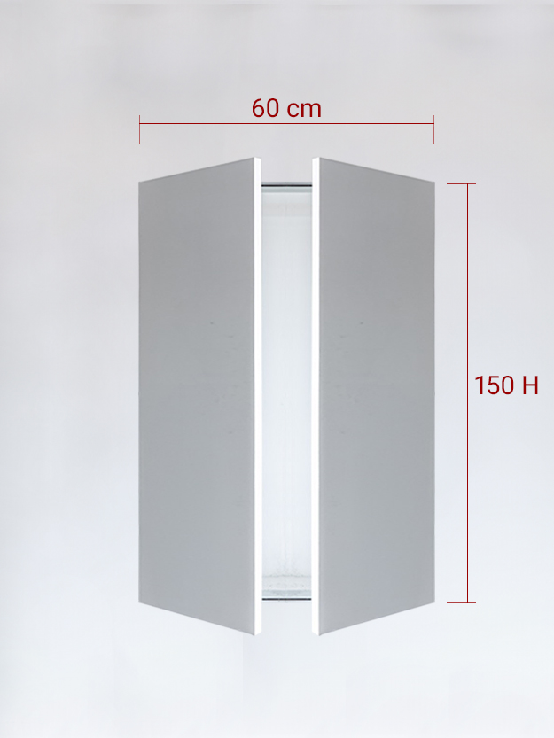 Panneaux invisible 2 vantaux pour niche 60x150