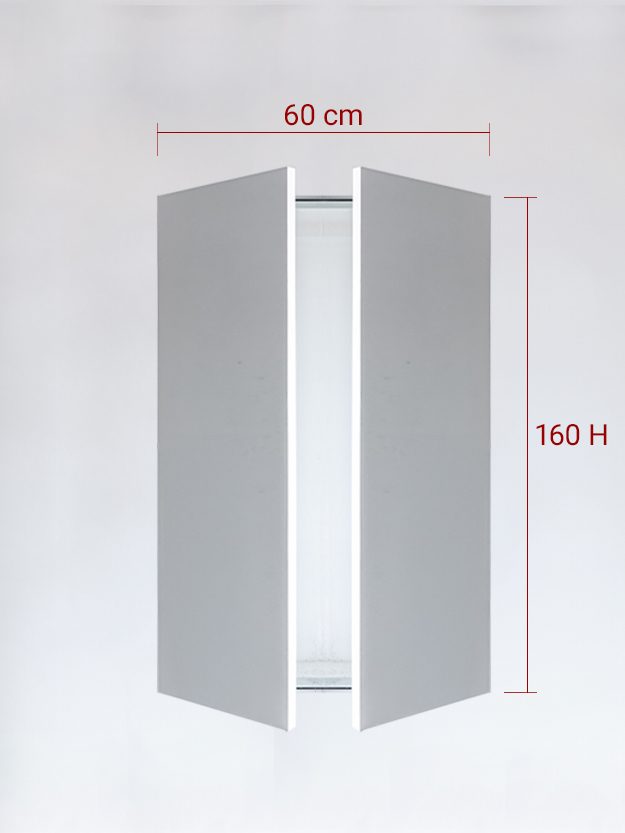 Panneaux invisible 2 vantaux pour niche 60x160