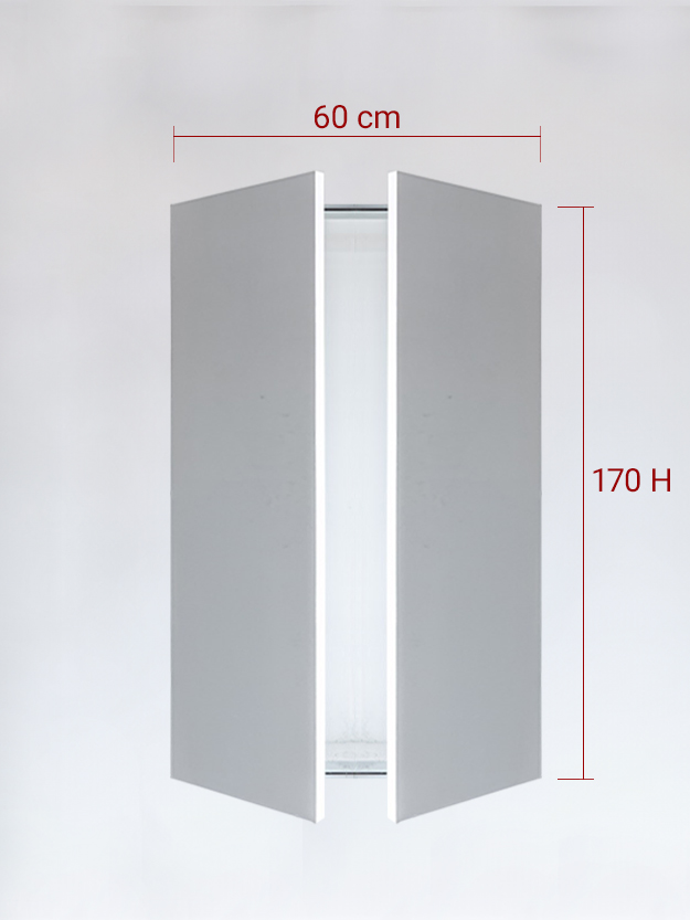 Panneaux invisible 2 vantaux pour niche 70x170