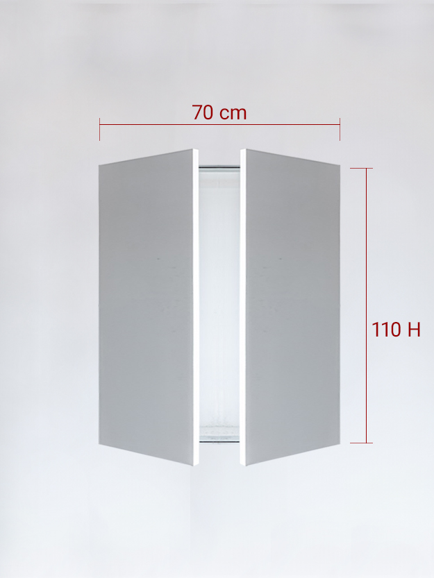 Panneaux invisible 2 vantaux pour niche 70x110
