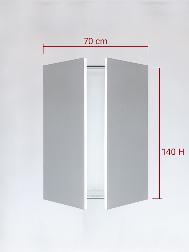 Panneaux invisible 2 vantaux pour niche 70x140