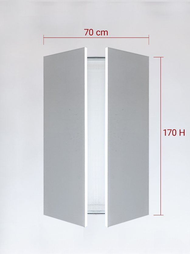Panneaux invisible 2 vantaux pour niche 70x170