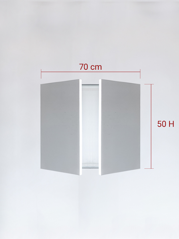 Panneaux invisible 2 vantaux pour niche 70x50