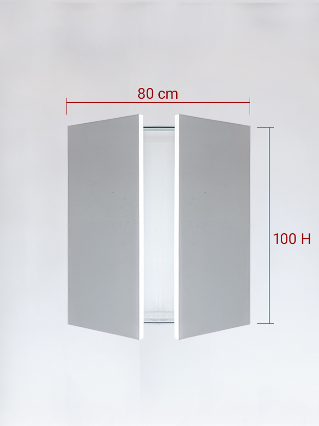 Panneaux invisible 2 vantaux pour niche 80x100
