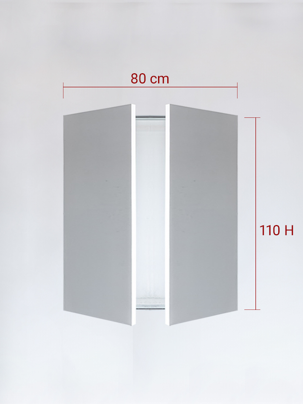 Panneaux invisible 2 vantaux pour niche 80x110
