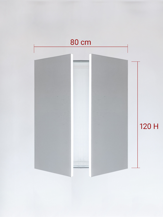 Panneaux invisible 2 vantaux pour niche 80x120