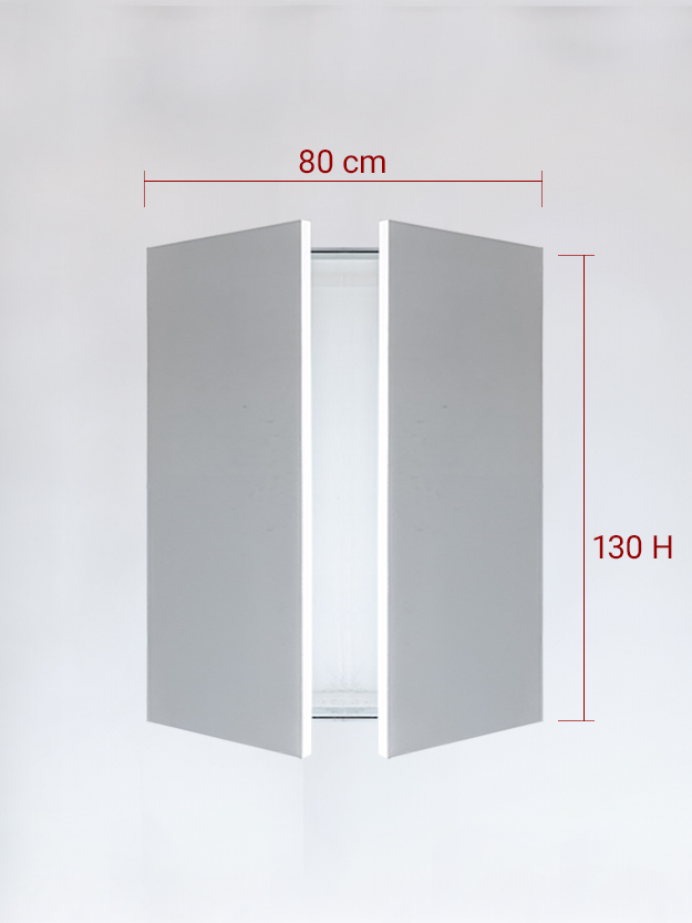 Panneaux invisible 2 vantaux pour niche 80x130