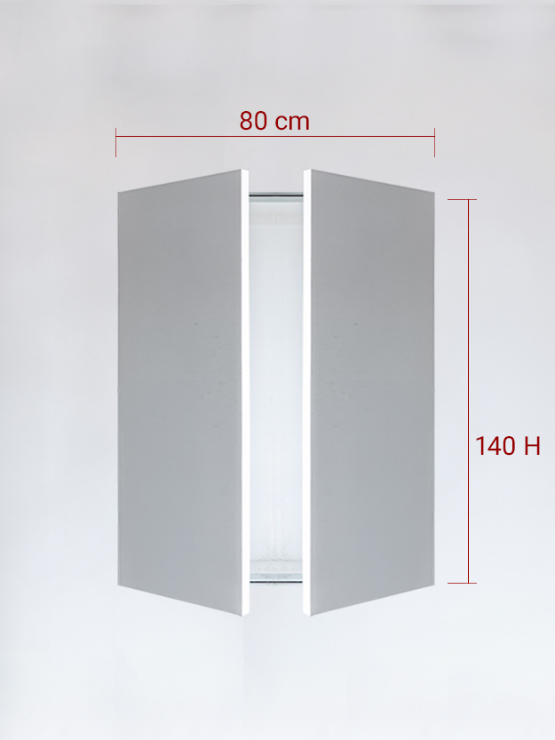 Panneaux invisible 2 vantaux pour niche 80x140
