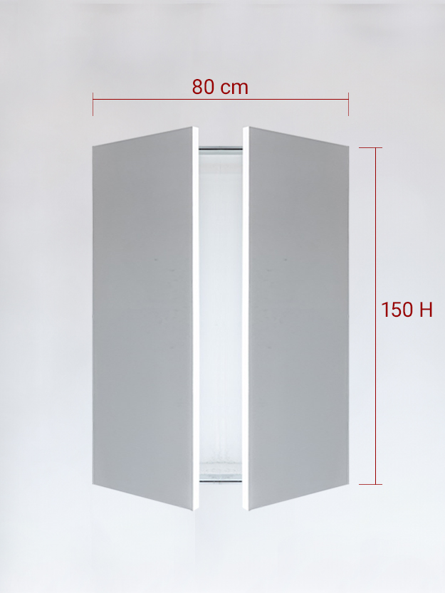 Panneaux invisible 2 vantaux pour niche 80x150