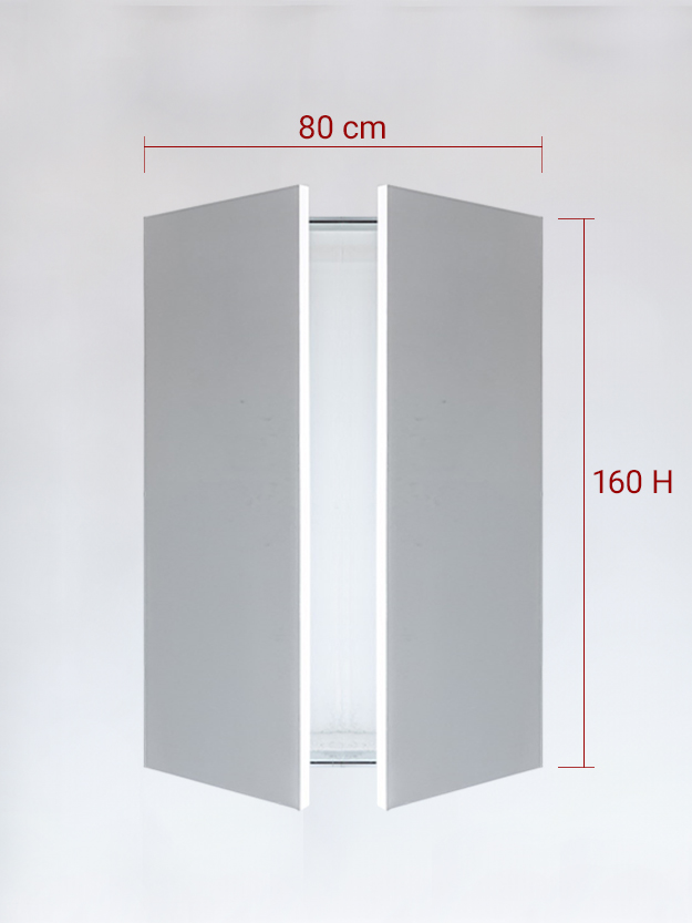 Panneaux invisible 2 vantaux pour niche 80x160