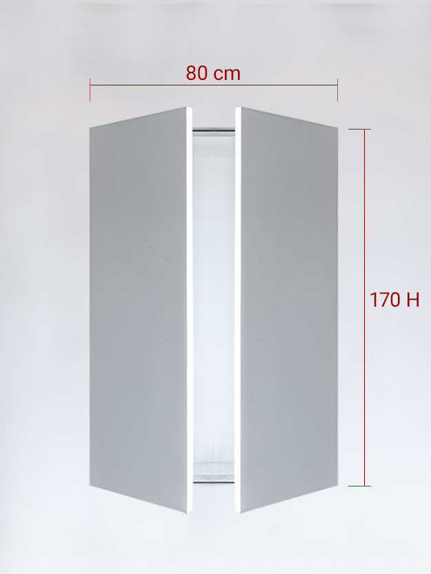Panneaux invisible 2 vantaux pour niche 80x170