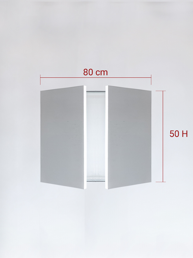 Panneaux invisible 2 vantaux pour niche 80x50