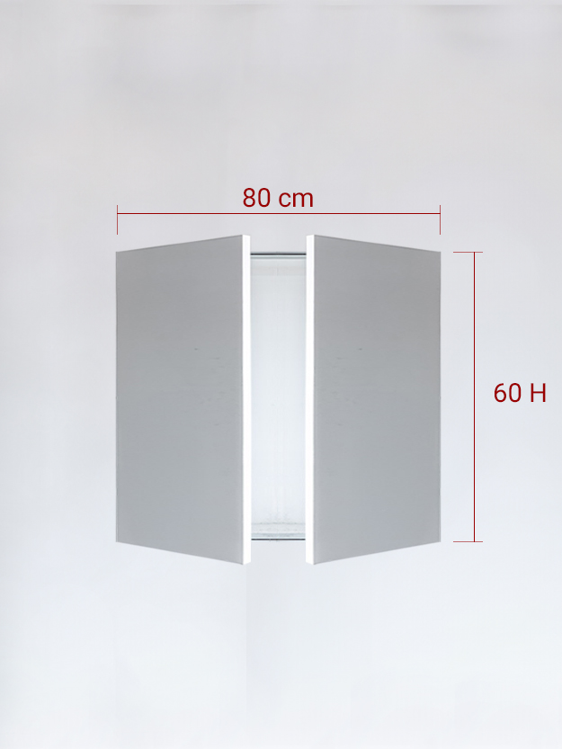 Panneaux invisible 2 vantaux pour niche 80x60