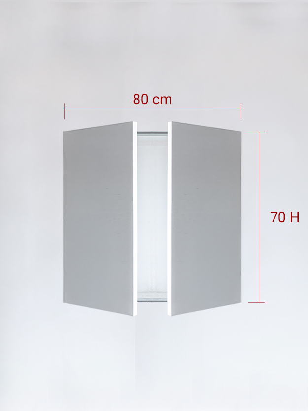 Panneaux invisible 2 vantaux pour niche 80x70