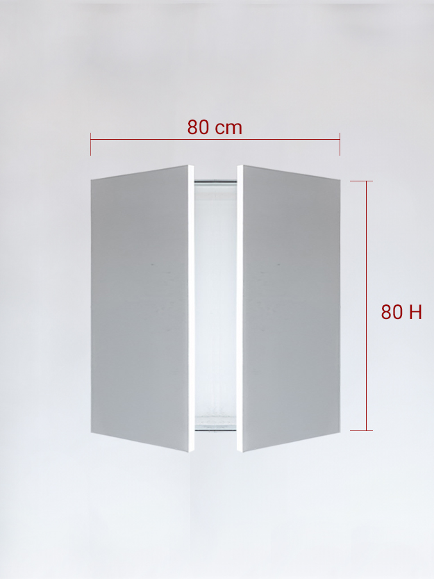 Panneaux invisible 2 vantaux pour niche 80x80
