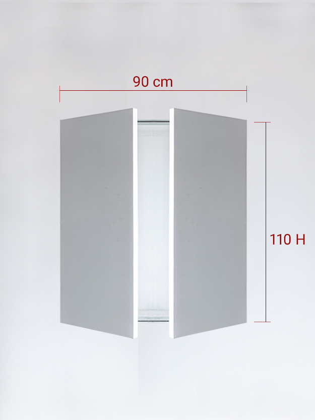Panneaux invisible 2 vantaux pour niche 90x110