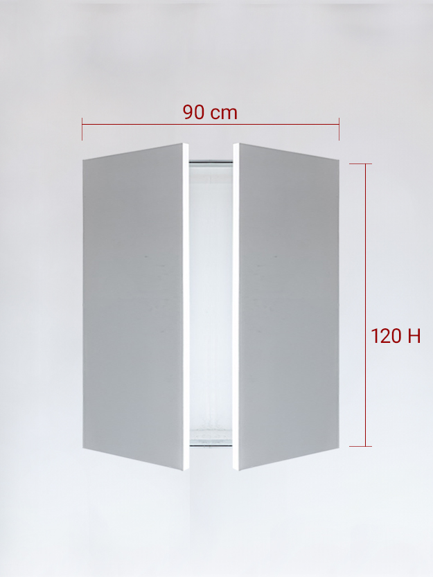 Panneaux invisible 2 vantaux pour niche 90x120