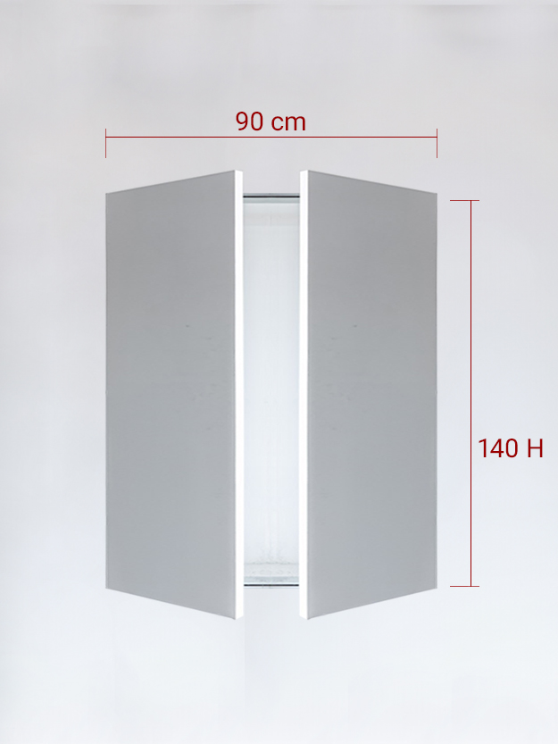 Panneaux invisible 2 vantaux pour niche 90x140