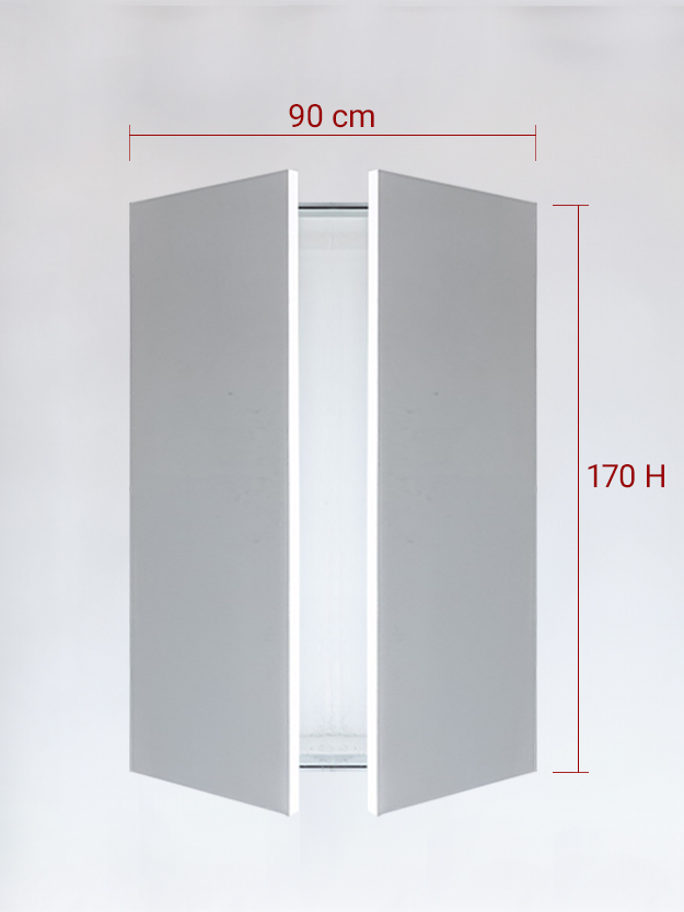 Panneaux invisible 2 vantaux pour niche 90x170