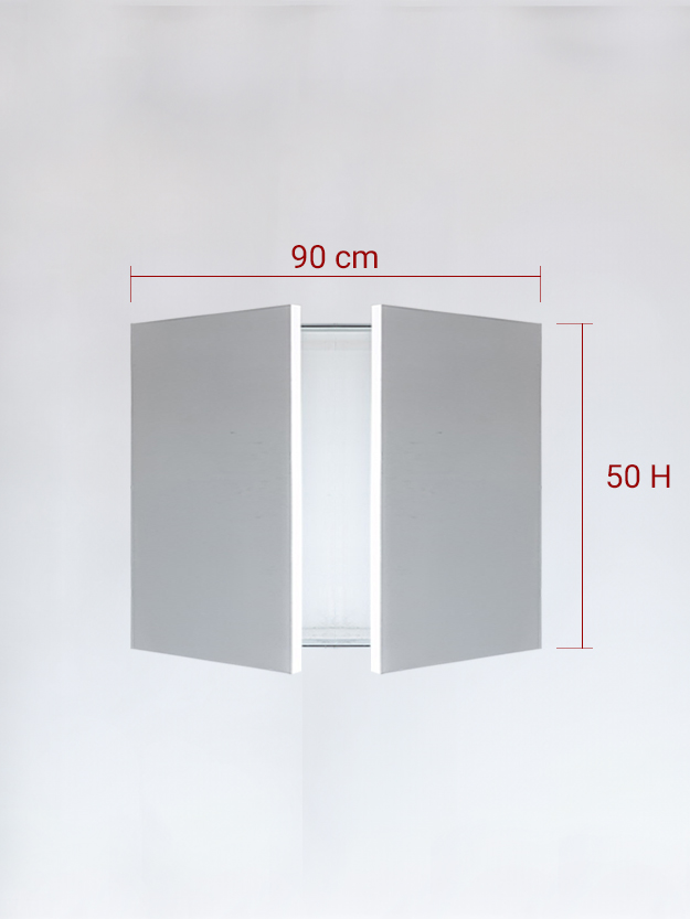 Panneaux invisible 2 vantaux pour niche 90x50