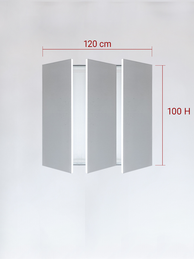 Panneaux invisible 3 vantaux pour niche 120x100