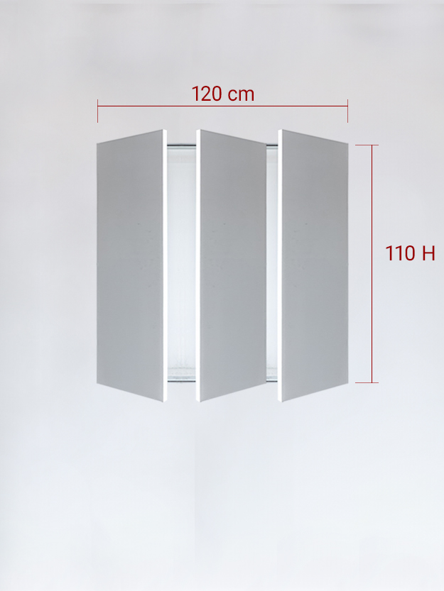 Panneaux invisible 3 vantaux pour niche 120x110