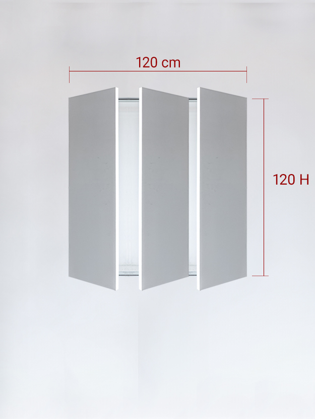 Panneaux invisible 3 vantaux pour niche 120x120