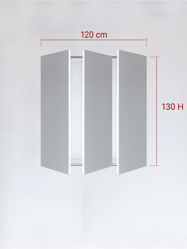 Panneaux invisible 3 vantaux pour niche 120x130