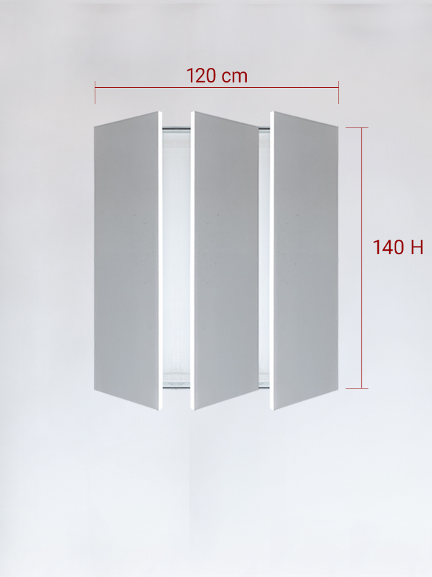 Panneaux invisible 3 vantaux pour niche 120x140