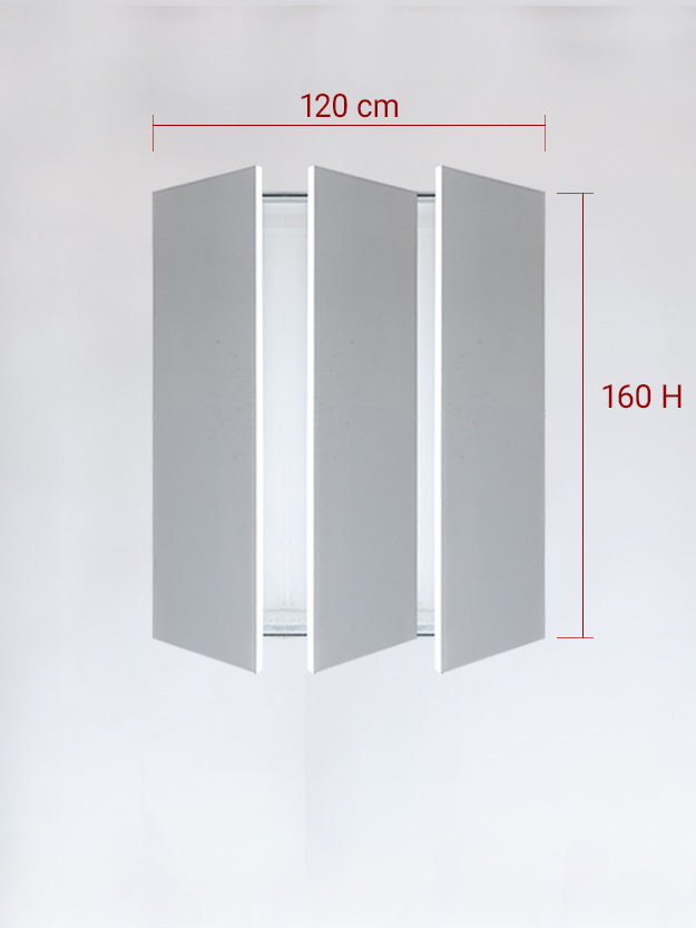 Panneaux invisible 3 vantaux pour niche 120x160