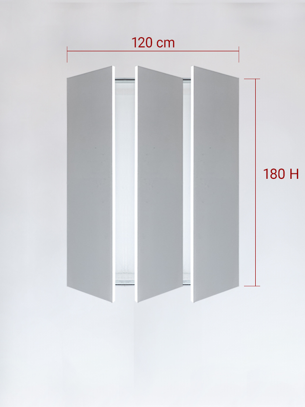Panneaux invisible 3 vantaux pour niche 120x180