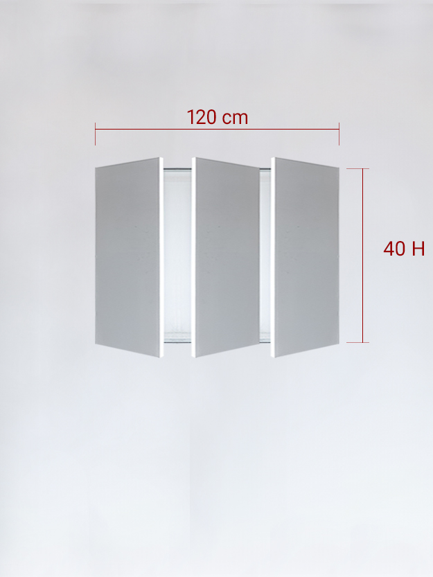 Panneaux invisible 3 vantaux pour niche 120x40