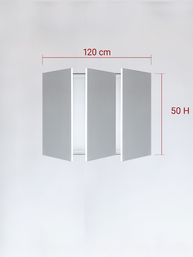 Panneaux invisible 3 vantaux pour niche 120x50
