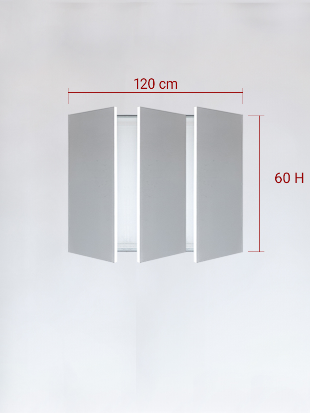 Panneaux invisible 3 vantaux pour niche 120x60