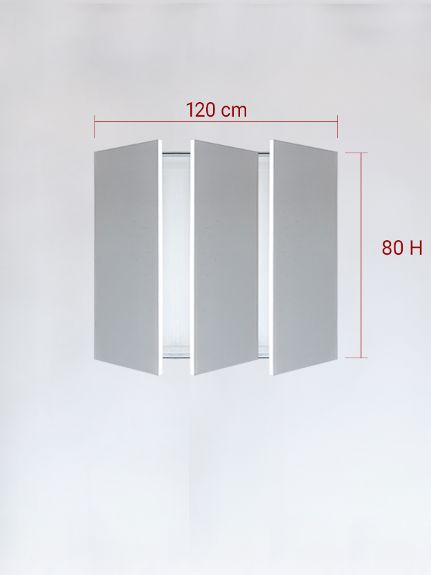 Panneaux invisible 3 vantaux pour niche 120x80