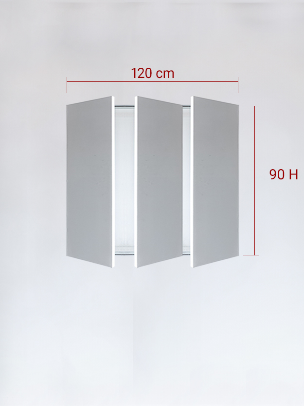 Panneaux invisible 3 vantaux pour niche 120x90