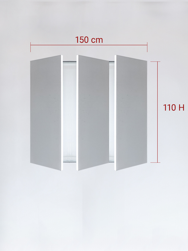 Panneaux invisible 3 vantaux pour niche 150x110