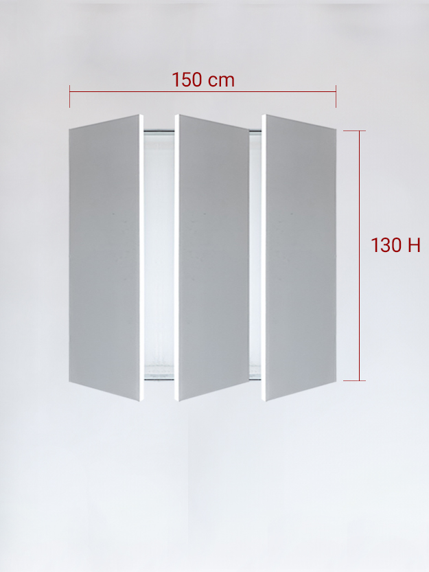 Panneaux invisible 3 vantaux pour niche 150x130