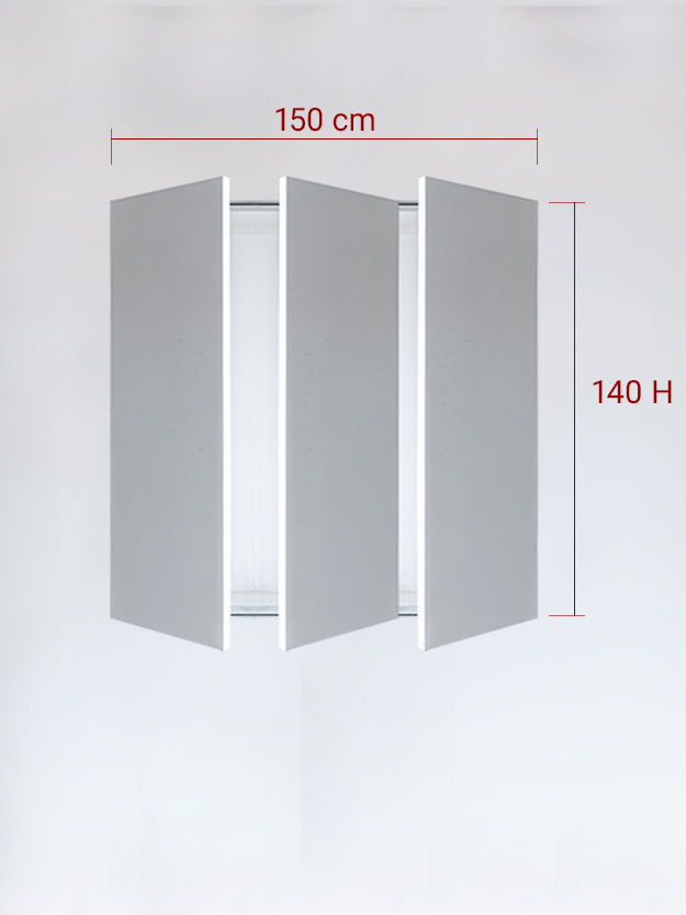 Panneaux invisible 3 vantaux pour niche 150x140
